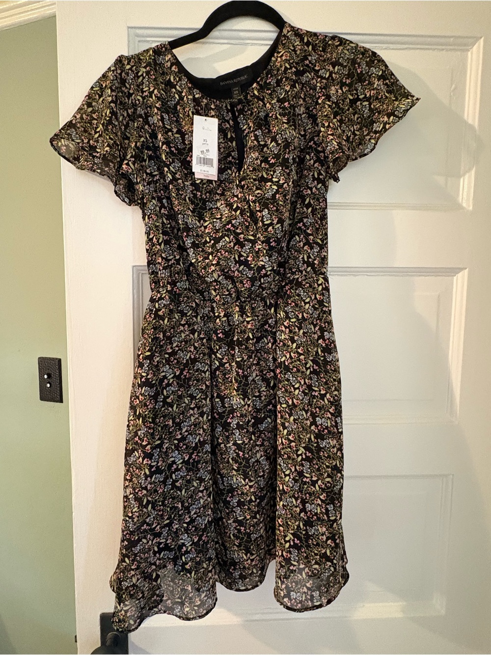 Banana Republic Black Floral Mini Dress
